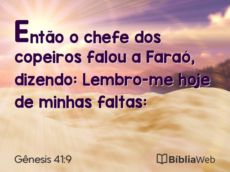 Gênesis 41:9 em imagem para compartilhar