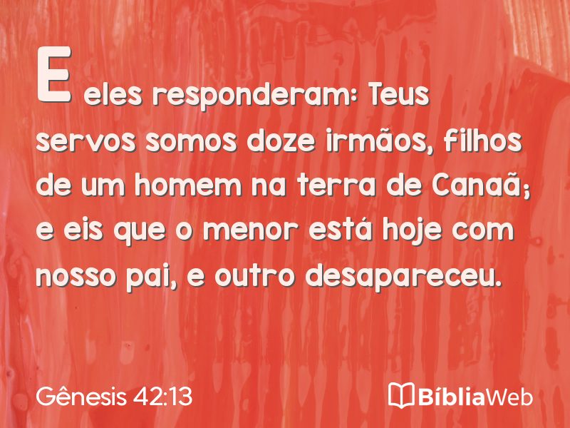 Gênesis 42:13 em imagem para compartilhar