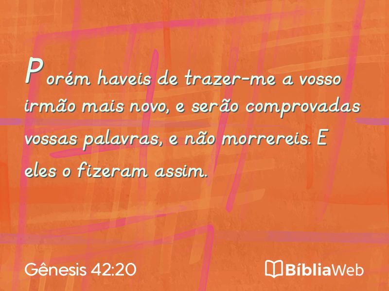 Gênesis 42:20 em imagem para compartilhar