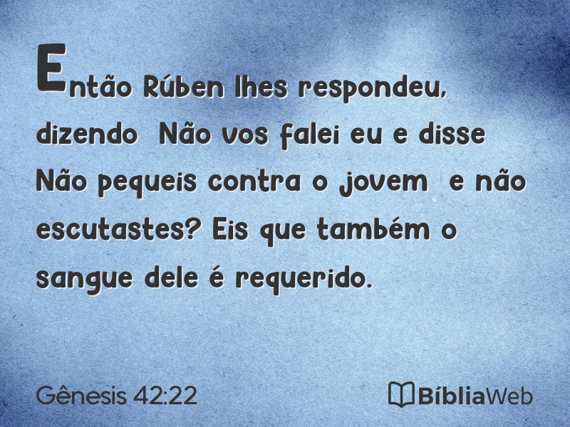 Gênesis 42:22 em imagem para compartilhar