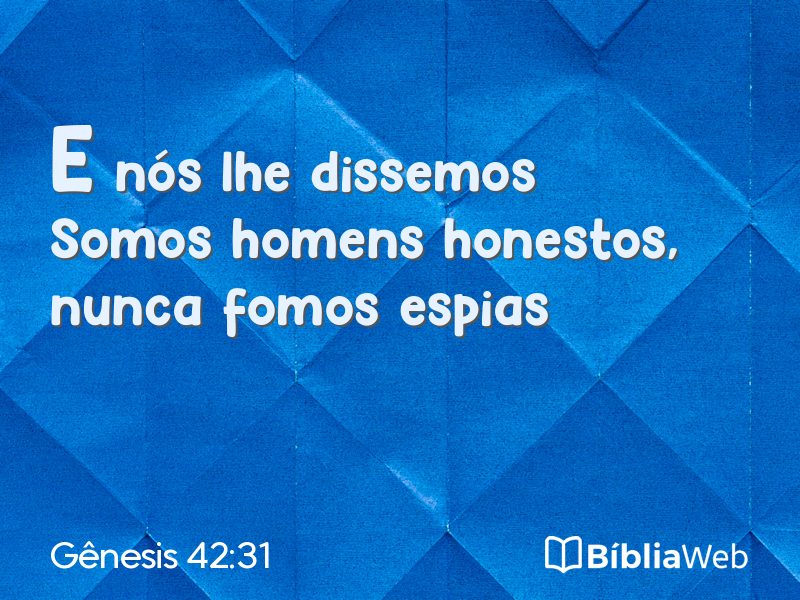 Gênesis 42:31 em imagem para compartilhar