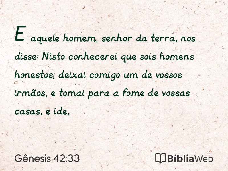 Gênesis 42:33 em imagem para compartilhar