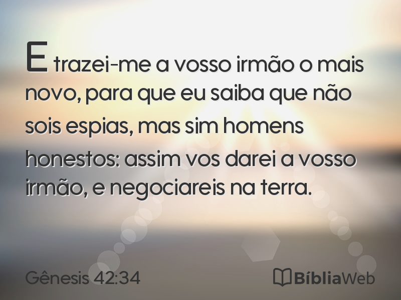 Gênesis 42:34 em imagem para compartilhar