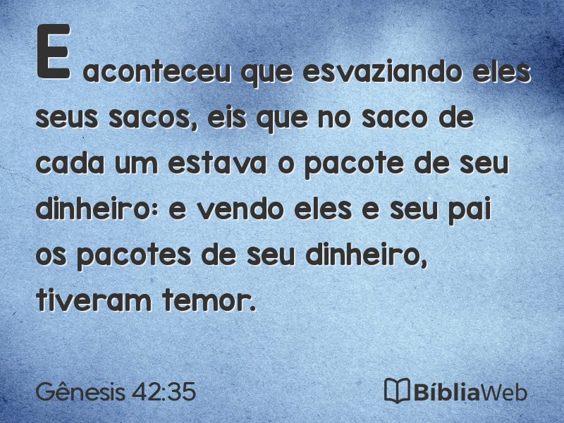 Gênesis 42:35 em imagem para compartilhar
