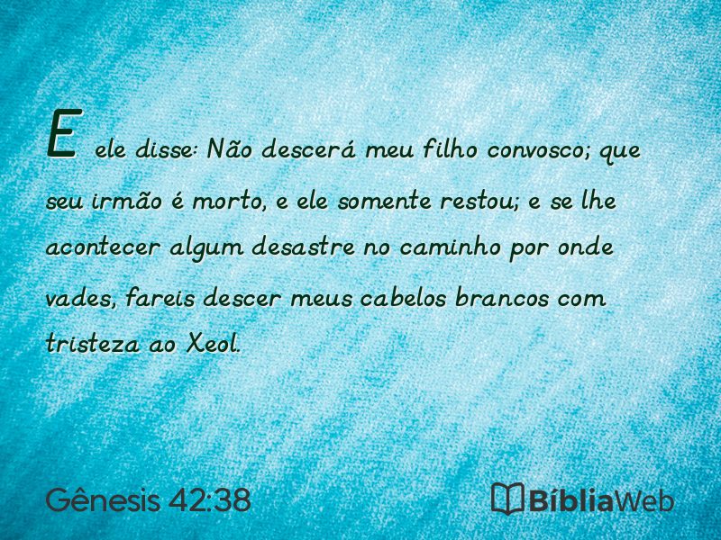 Gênesis 42:38 em imagem para compartilhar
