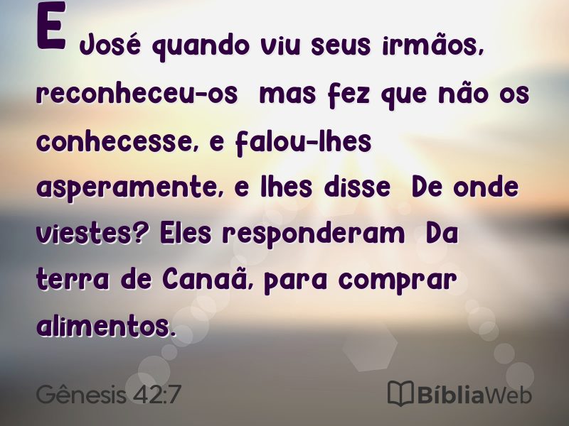 Gênesis 42:7 em imagem para compartilhar