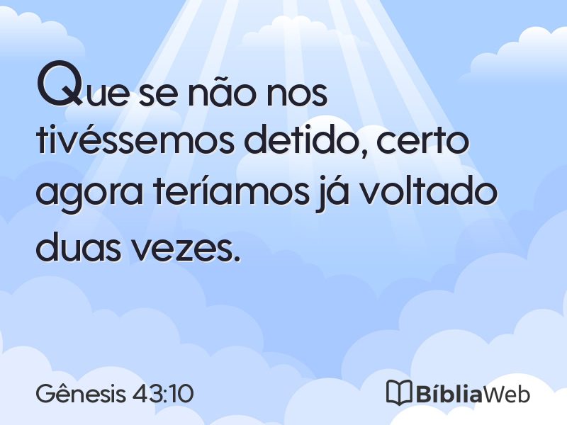 Gênesis 43:10 em imagem para compartilhar