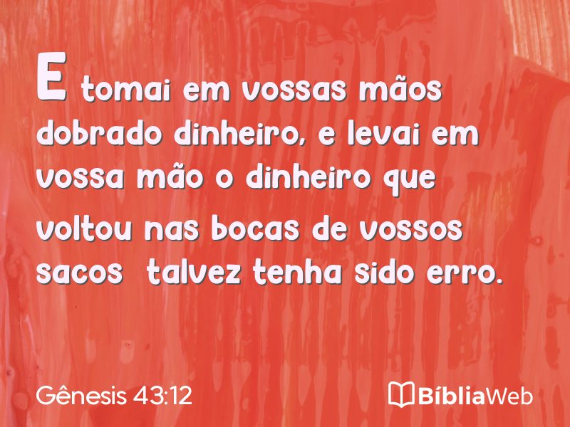 Gênesis 43:12 em imagem para compartilhar