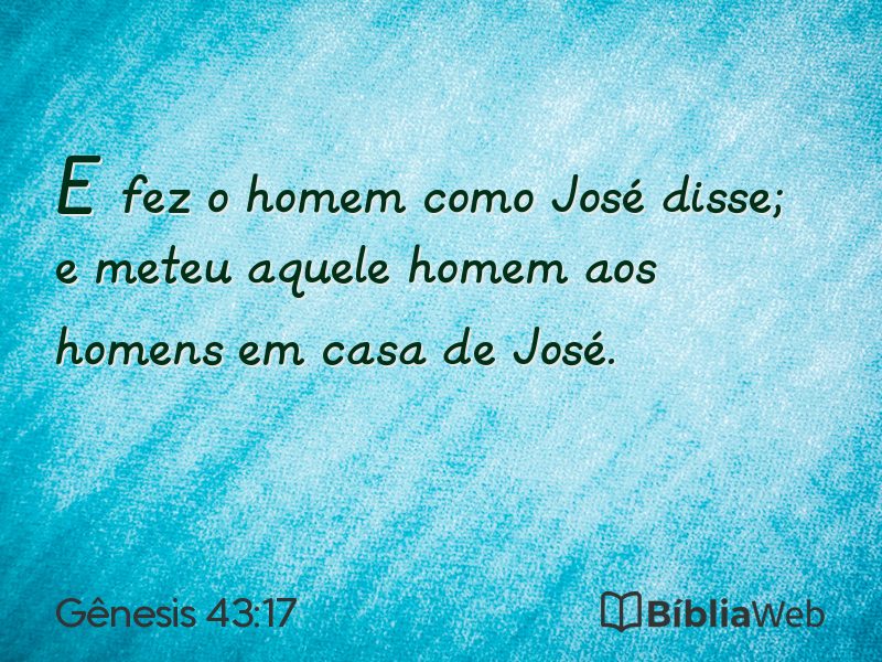 Gênesis 43:17 em imagem para compartilhar