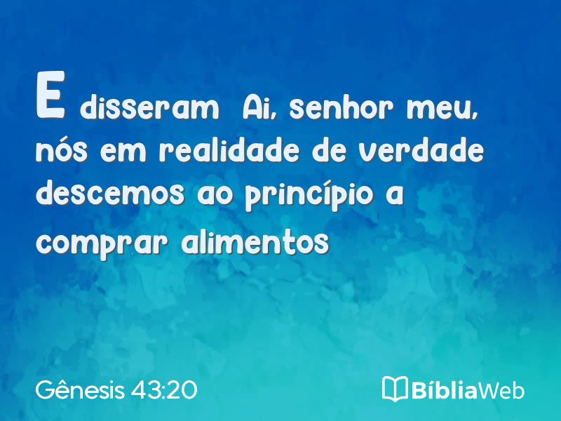 Gênesis 43:20 em imagem para compartilhar