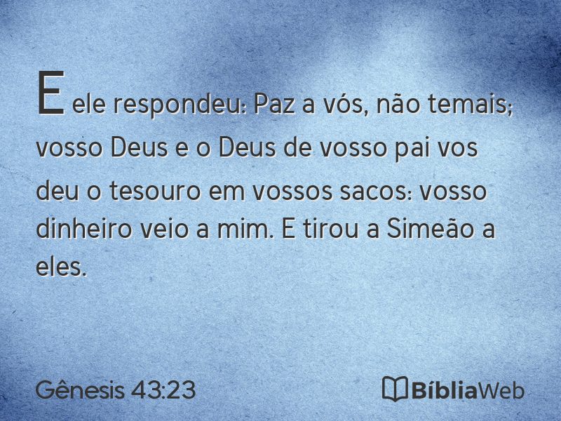 Gênesis 43:23 em imagem para compartilhar