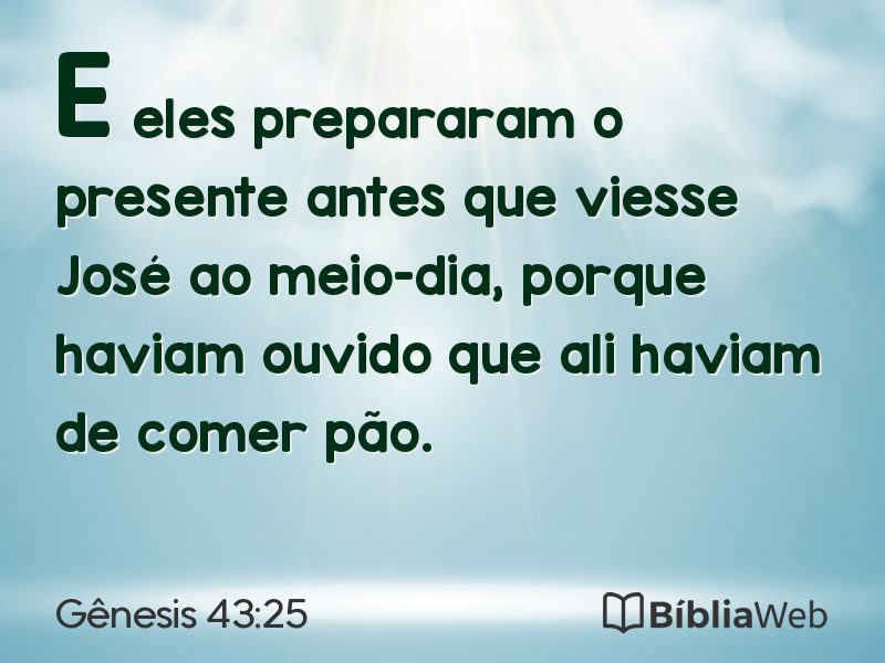 Gênesis 43:25 em imagem para compartilhar