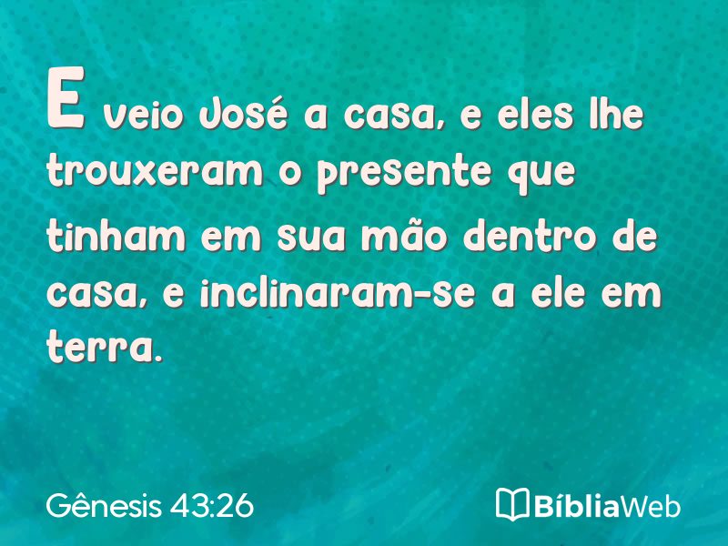 Gênesis 43:26 em imagem para compartilhar