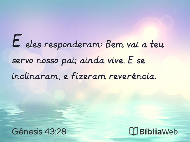 Gênesis 43:28 em imagem para compartilhar