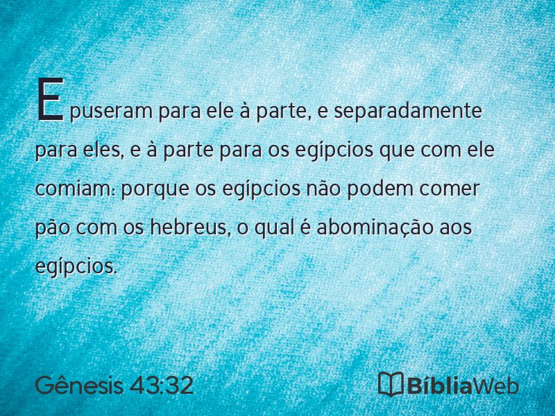 Gênesis 43:32 em imagem para compartilhar