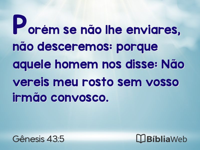 Gênesis 43:5 em imagem para compartilhar