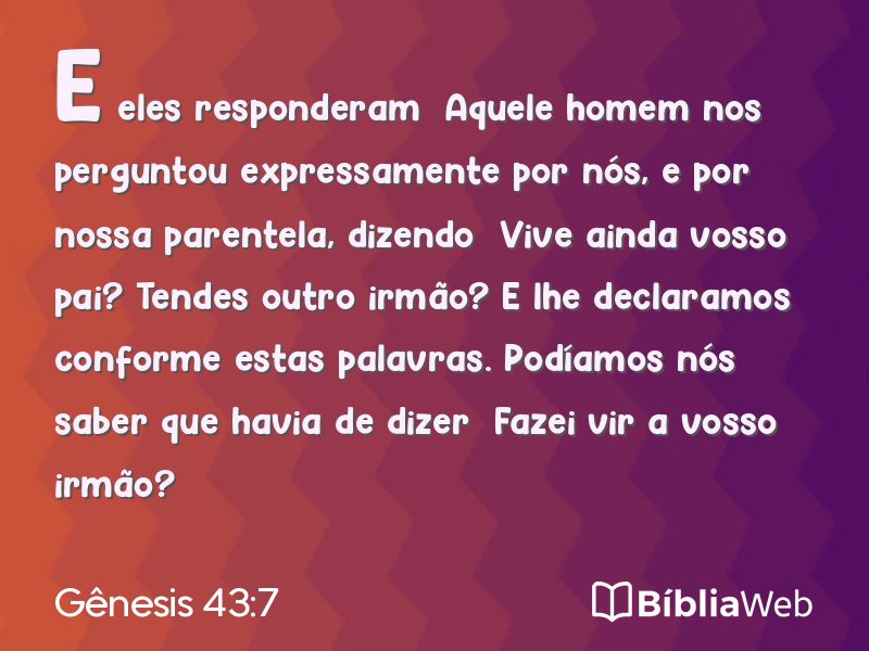 Gênesis 43:7 em imagem para compartilhar