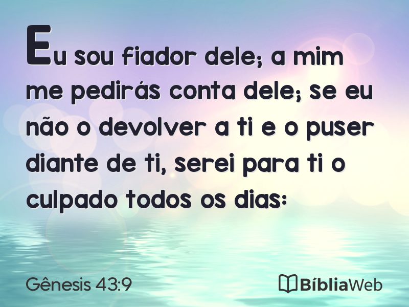 Gênesis 43:9 em imagem para compartilhar