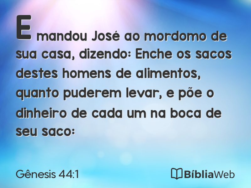 Gênesis 44:1 em imagem para compartilhar
