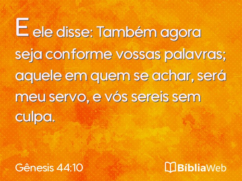 Gênesis 44:10 em imagem para compartilhar