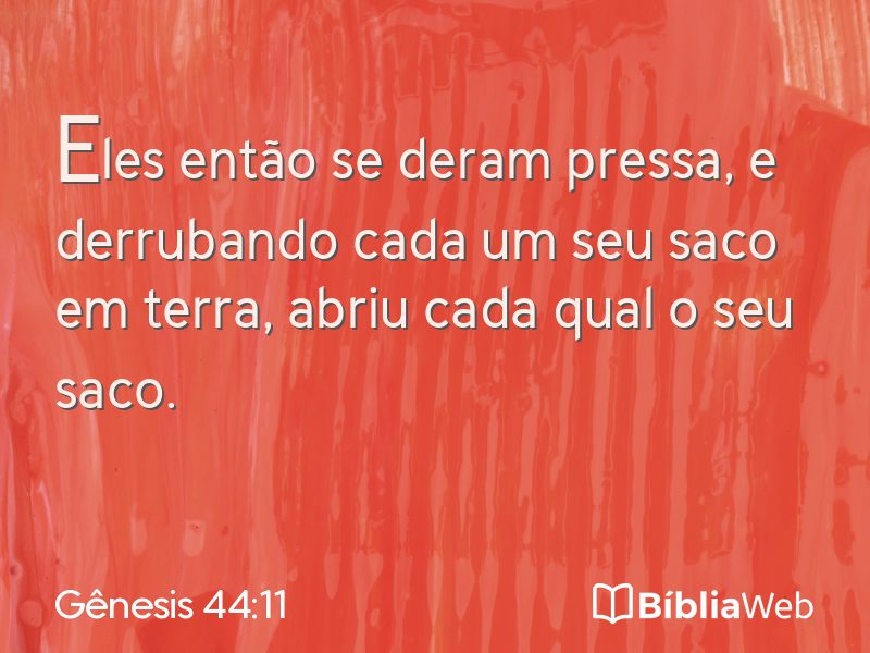 Gênesis 44:11 em imagem para compartilhar