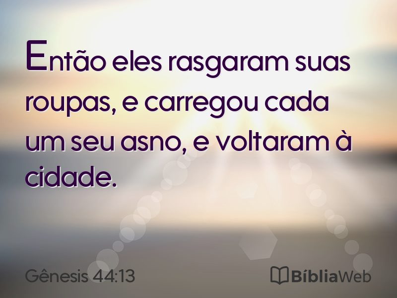 Gênesis 44:13 em imagem para compartilhar
