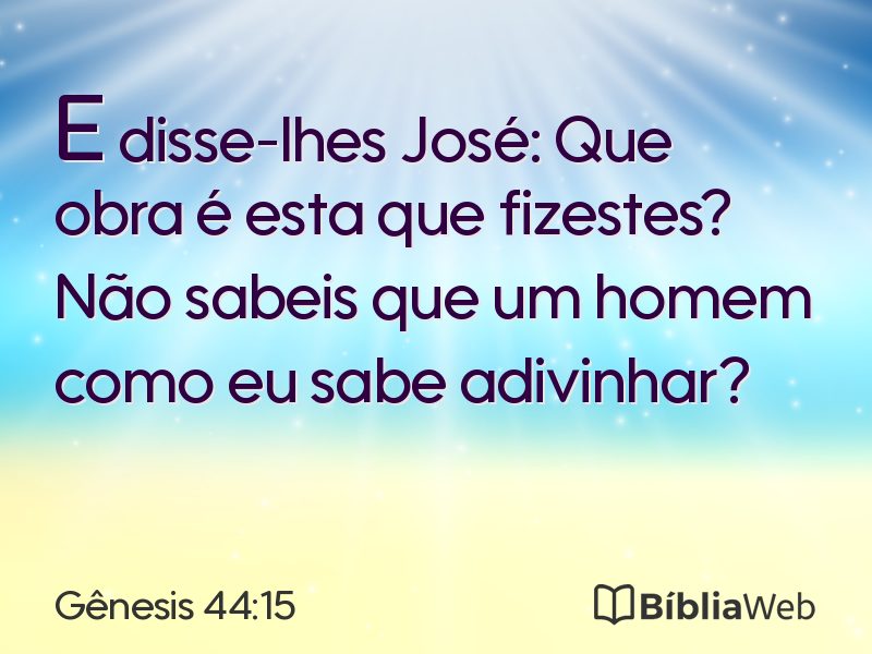 Gênesis 44:15 em imagem para compartilhar