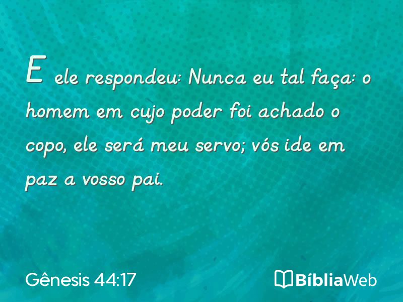 Gênesis 44:17 em imagem para compartilhar