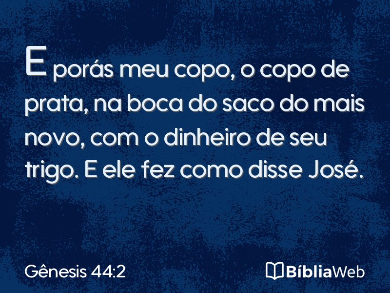 Gênesis 44:2 em imagem para compartilhar