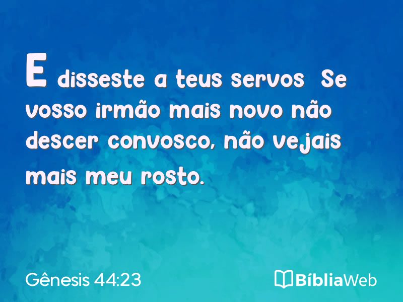 Gênesis 44:23 em imagem para compartilhar