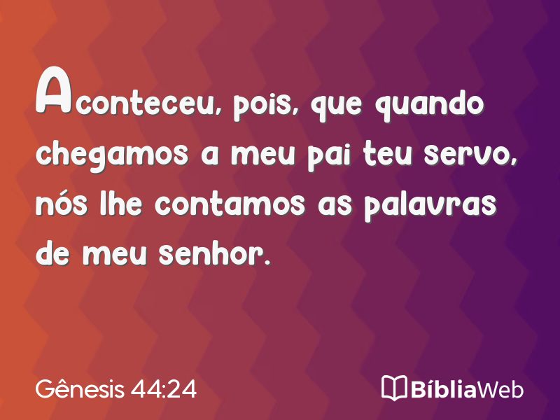 Gênesis 44:24 em imagem para compartilhar