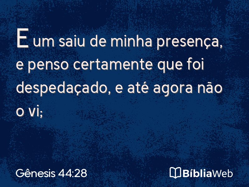 Gênesis 44:28 em imagem para compartilhar