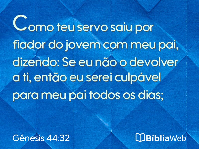 Gênesis 44:32 em imagem para compartilhar