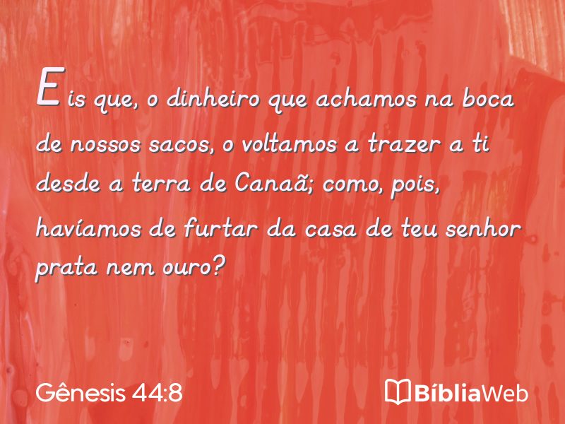 Gênesis 44:8 em imagem para compartilhar