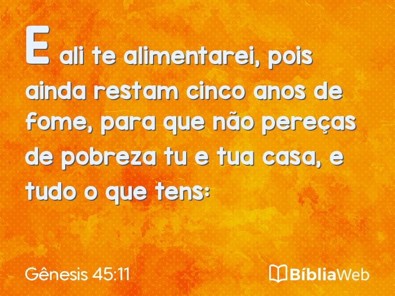Gênesis 45:11 em imagem para compartilhar