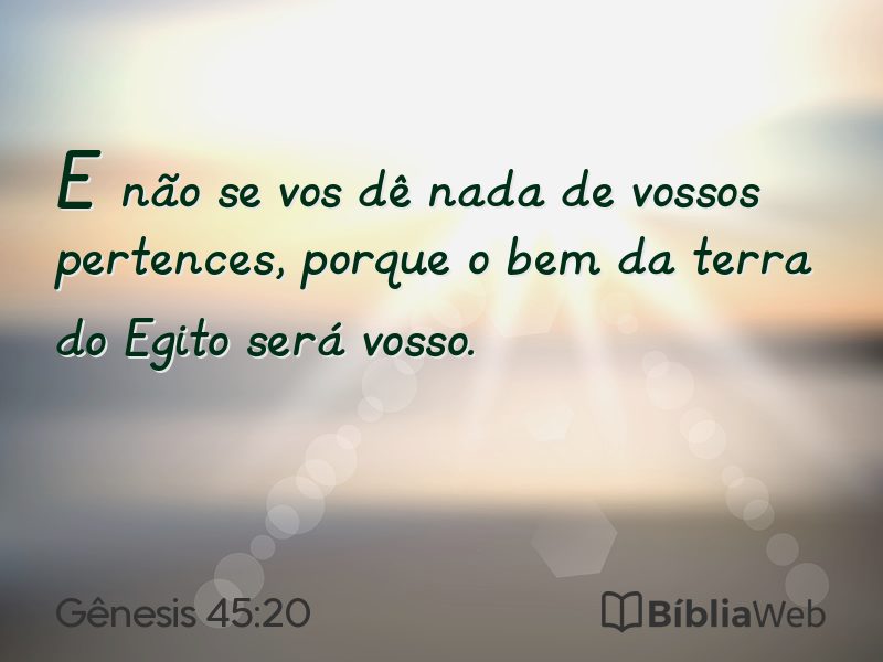 Gênesis 45:20 em imagem para compartilhar