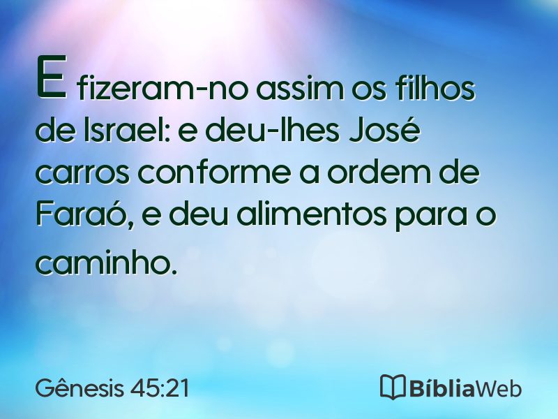 Gênesis 45:21 em imagem para compartilhar