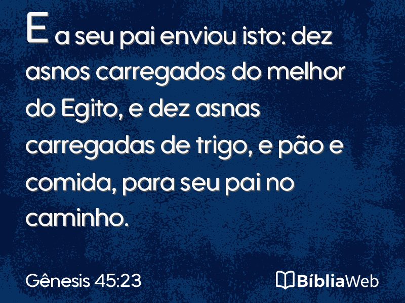 Gênesis 45:23 em imagem para compartilhar