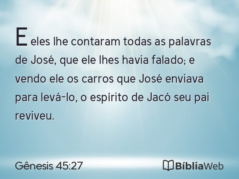 Gênesis 45:27 em imagem para compartilhar