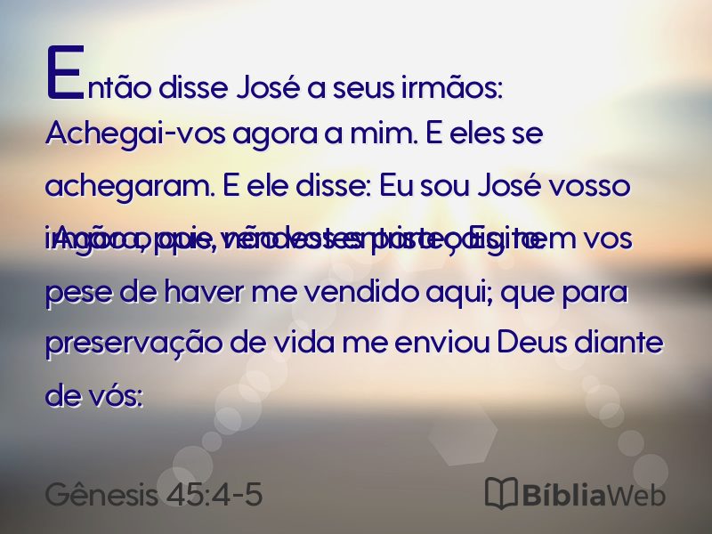 Gênesis 45:4-5 em imagem para compartilhar