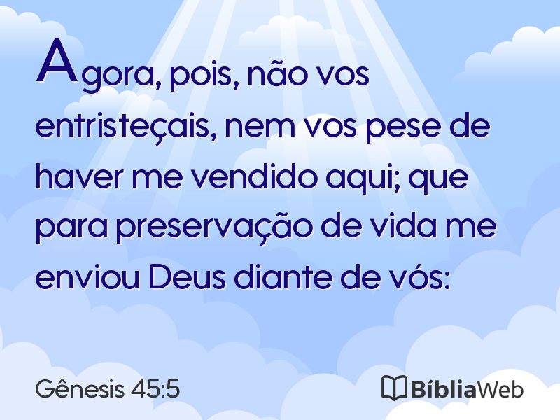 Gênesis 45:5 em imagem para compartilhar
