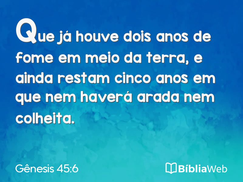 Gênesis 45:6 em imagem para compartilhar