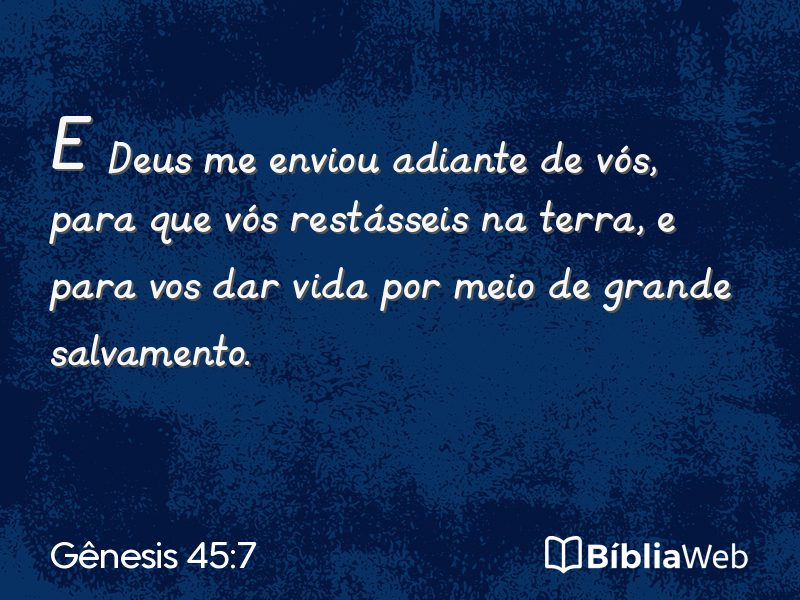 Gênesis 45:7 em imagem para compartilhar