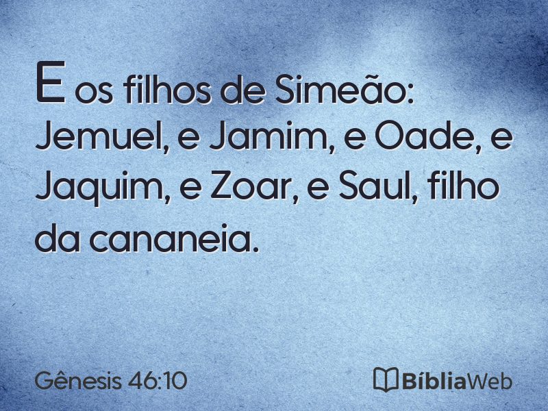 Gênesis 46:10 em imagem para compartilhar