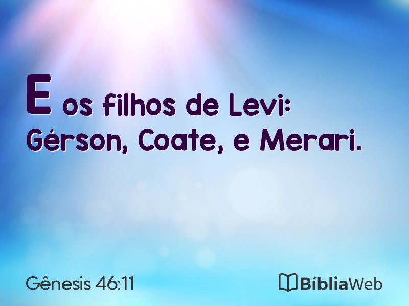 Gênesis 46:11 em imagem para compartilhar