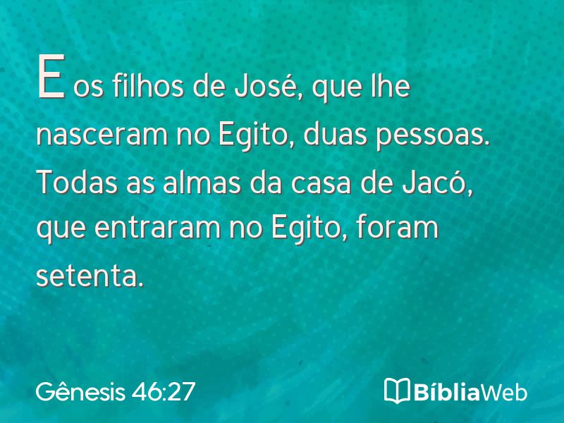 Gênesis 46:27 em imagem para compartilhar