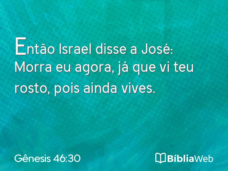 Gênesis 46:30 em imagem para compartilhar