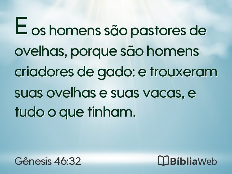 Gênesis 46:32 em imagem para compartilhar