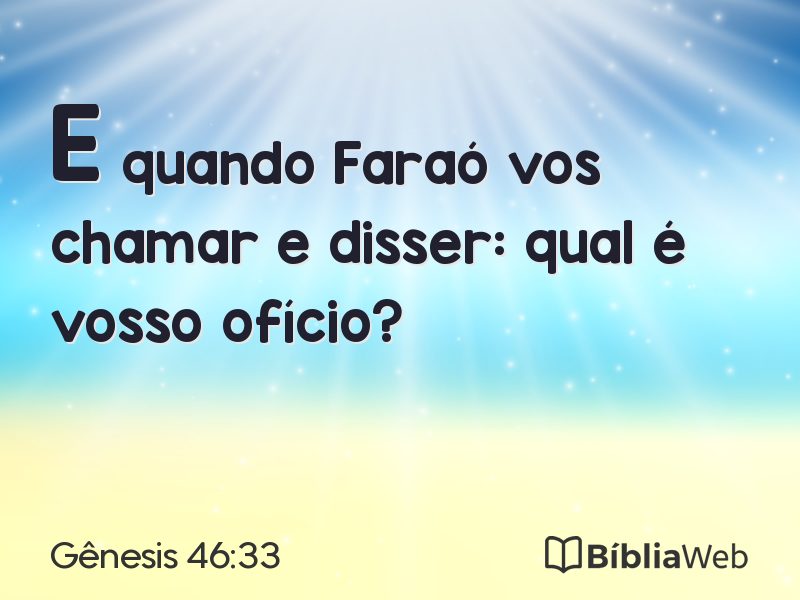 Gênesis 46:33 em imagem para compartilhar