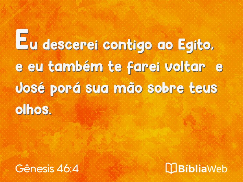 Gênesis 46:4 em imagem para compartilhar